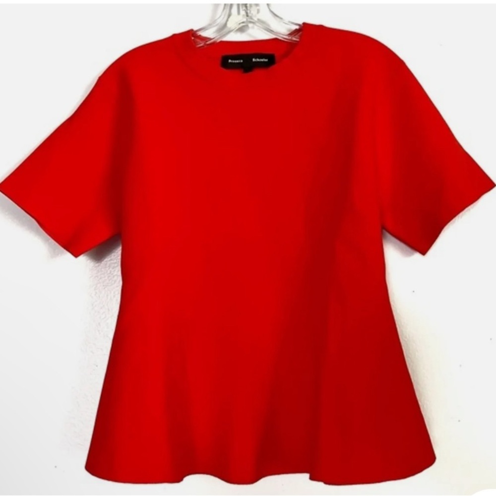 Proenza Schouler Neon Orange Peplum Blouse